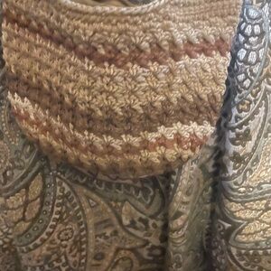 The Sak Brown and Tan Cowl Neck Sweater